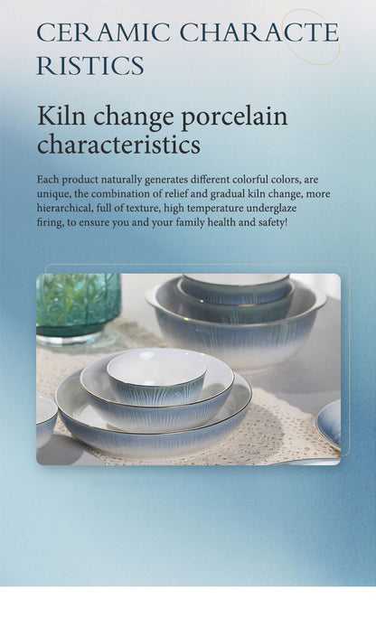 Conjunto de Tigelas de Cerâmica Louça de Osso Porcelana Utensílios de Mesa Combinação de Talheres para Casa Louça de Cerâmica de Alta Qualidade Pratos de Cerâmica Conjuntos de Jantar