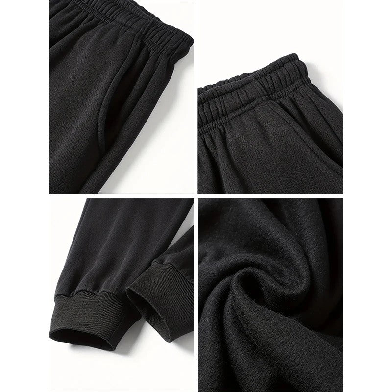 2025 Casual printed American knitted sport leggings solid-color men's casual lace-up sweatpants for autumn and winter