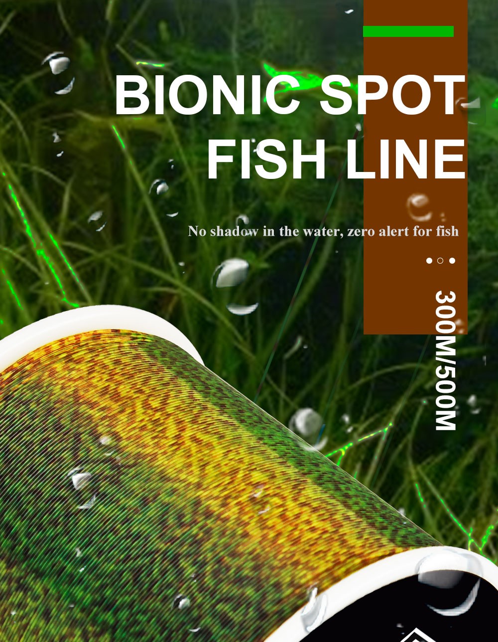 FTK 300/500m Invisible Fishing Line Speckle Fluorocarbon Coating Line 0.14mm-0.50mm 4.13LB-34.32LB Super Strong Spotted Line