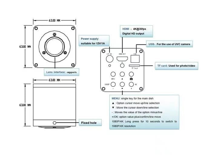 RF4 Microscópio Trinocular Estéreo Rotação 360° com Braço Articulado Suporte de Campo Amplo Câmera HDMI 4K Reparo de Solda de Placa PCB de Celular
