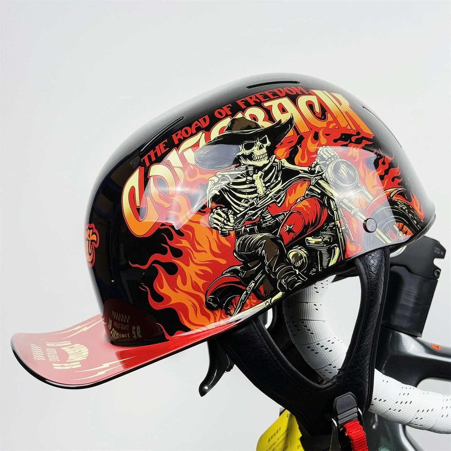 Capacete Retro Meio Aberto para Motocicleta - ABS, Ventilado, Leve, Resistente a Riscos, 4 Estações, Harley/EV, Atacado