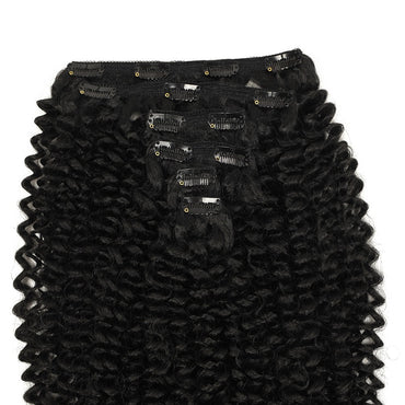 Synthetic Kinky Curly Clip In Hair Extensions Natural Hairpieces Hair Extensions Clip in 6 Pcs Full Head Clip ins 26”/140g