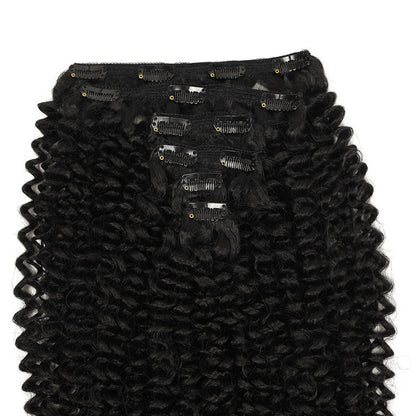 Extensões de cabelo encaracoladas tipo kinky sintéticas com presilhas, apliques de cabelo natural, extensões com presilhas, 6 peças, cabeça inteira, presilhas de 66 cm/140 g