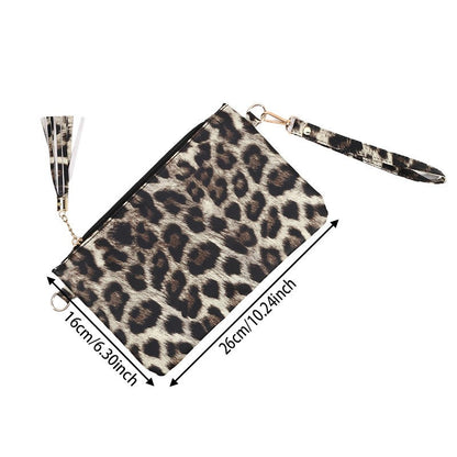 Women Clutch Bag Leopard Print Long Wallets Female Fashion Design PU Leather Wallet Messenger Bag Ladies Elegant Handbag 2025