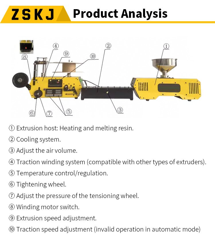 HT400 Extruder 3d Filament Maker 3D Filament Extruder Machine Desktop 3D Printing Consumables Extruder 1.75mm 2.85mm 3mm Nozzles