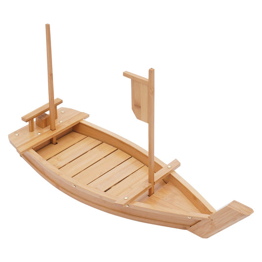 Sushi Boat Serving Tray 28in Large Size Bamboo Boat-Shaped Sushi Serving Tray for Party Buffet Dinner