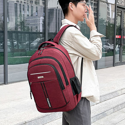 Neutral style backpack for men and women, with multi-layer zippers, suitable for students' school bags and travel bags.