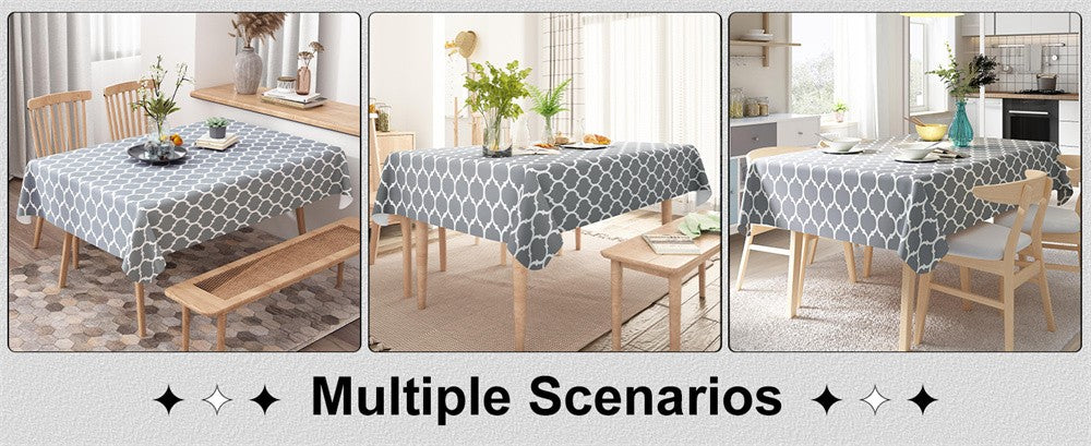 Olanly PVC House Table Cloth Rectangular Tablecloths Waterproof Table Mat For Coffee Table Banquet Decoration Dining Table Cover