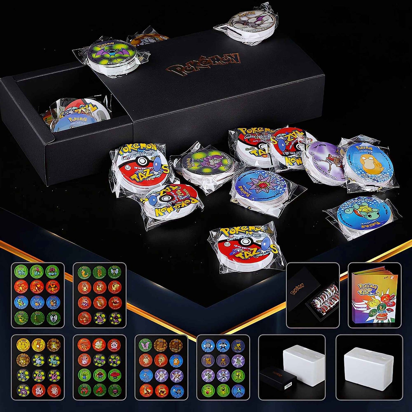 Pokémon Tazos 1/2/3 Geração 160/100/141pçs Card Pogs Pikachu Charizard Treinador Coleção Completa Jogo de Cartas Cheetos Chipitaps Tap