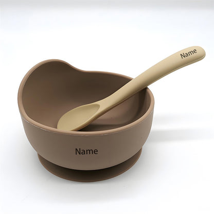 Silicone Tableware Set Waterproof and Easy to Clean Free Name Engraving Creative Gifts Customized for Babies