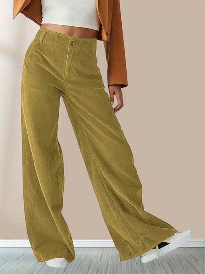 High Waisted Slimming Casual Straight Leg Solid Color Pants For Women Comfortable Straight Tube Trousers Autumn Ladies Commute