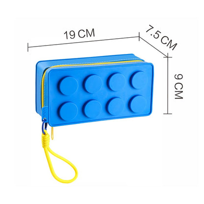 Creative Building Block Shaped Handbag Pen Storage Bag with Rope Portable Stationery Organizer Pencil Case Sundries Organizer