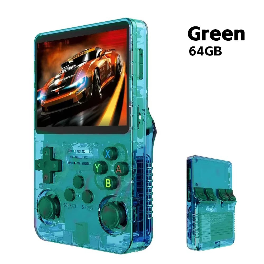 Console de Videogame Portátil Retrô R36S Sistema ARKOS Tela IPS de 3,5 Polegadas Clássico Player de Vídeo Portátil de Bolso Presente de 128G com Jogos