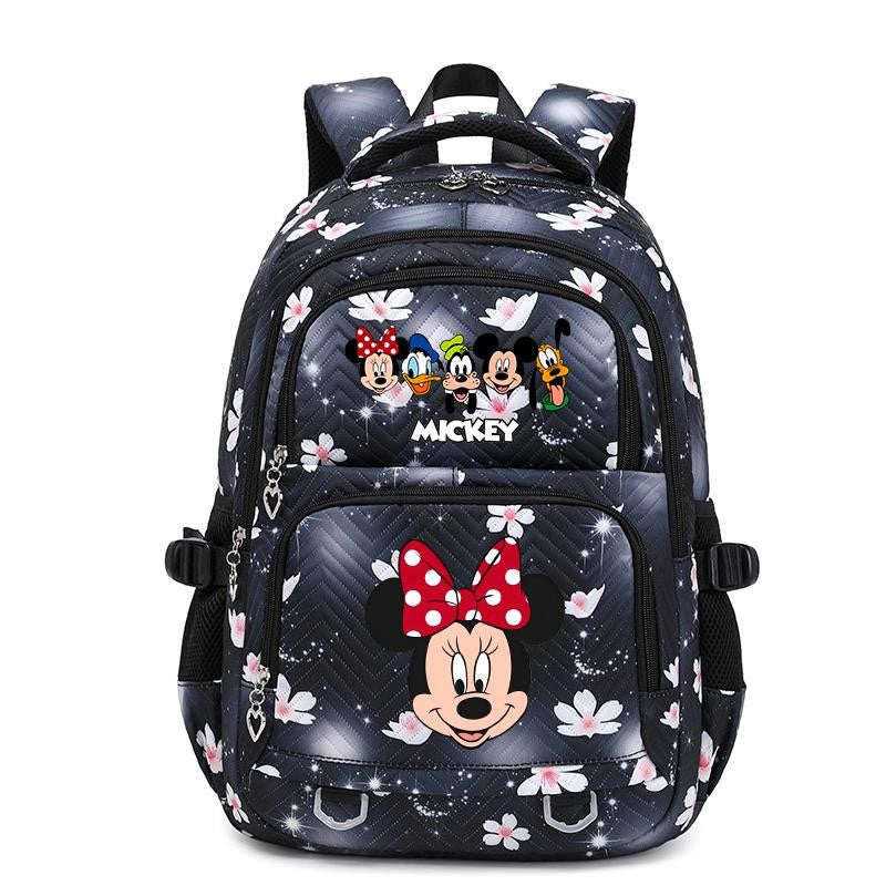 Mochila Mickey Minnie 3 Peças para Meninas e Meninos com Lancheira e Estojo, Mochila Escolar Fofa para Ensino Fundamental e Médio, Presente de Natal