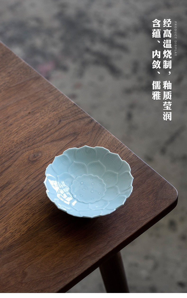 Ceramic Lotus Fruit Dishes Handmade Pastry Plate Self-help Display Home Table Decoration Trays Sharing Plate Supplies Gift Craft