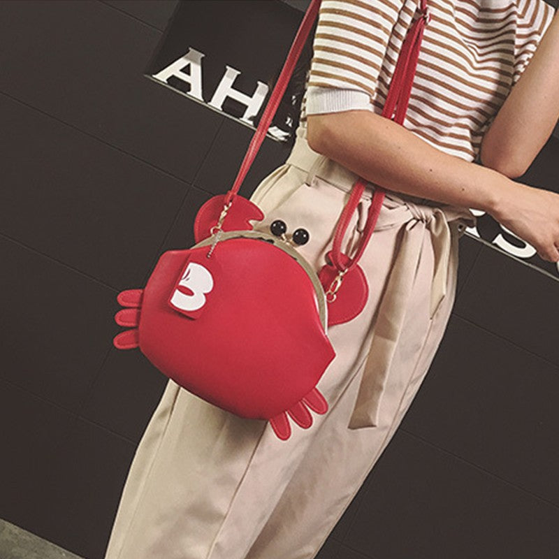 Fashionable Cute Crab-Shaped Versatile Lightweight Women's Crossbody Coin Purse