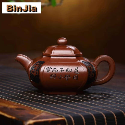 Bule de Chá de Argila Roxa Yixing de 360ml Famoso Bule Feito à Mão Antigo e Deteriorado Bule de Lama Dicaoqing Conjunto Chinês Zisha Coleção Presente