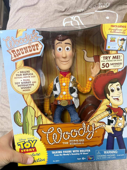 Quente 40cm Disney Pixar Toy Story Bonecos de Ação Woody Filme Inglês Som Personagem Boneco de Pano Caubói Presente de Aniversário Para Crianças