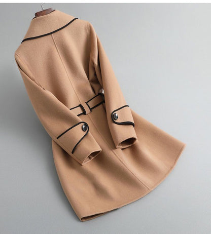 Women's Autumn Winter New Fashionable Style Loose Warm Wool Coat Mid-length