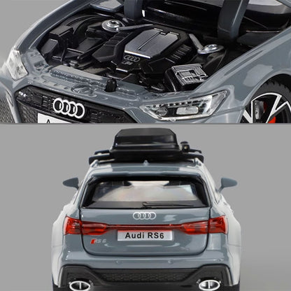 1/32 Audi RS6 Modelo de Carro de Brinquedo com Luz Sonora Portas que Abrem Liga Diecast Modelo de Veículo de Coleção Brinquedo para Menino Adulto Presente de Festival