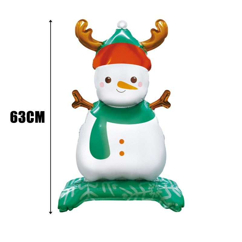Large Christmas Standing Balloons Christmas Aluminum Film Balloon Santa Claus Snowman Balloon for New Year Xmas Party Home Decor