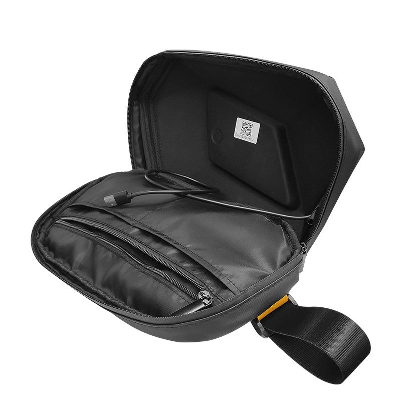 LOY Evil Eye Named Black Crossbody Bag with LED Screen Fashionable Tech-Integrated Stylish Shoulder Bag