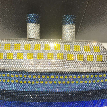 New Boat Crystals Clutch Purse RED Blue Women Gems Evening Clutch Bag Wedding Bridal Minaudiere Rhinestones Handbags and Purses