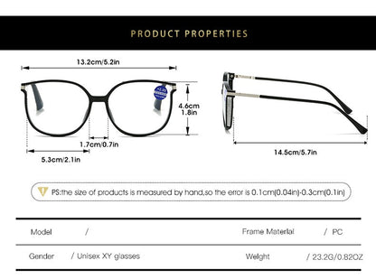 Blue Light Blocking HD Women Reading Glasses Stylish Presbyopic Eyeglasses Plano Eyewear Dazzling Large Frame Set with Diamonds