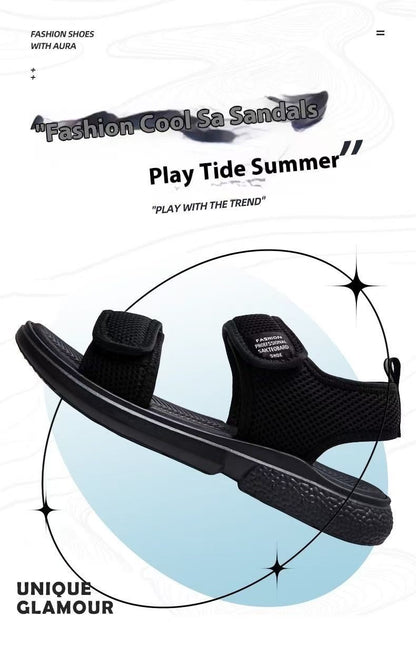 A Pair of Summer Non-Slip Men's Sandals, Casual Outdoor Soft-Soled Business Beach Shoes, Simple and Versatile Men's Shoes