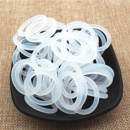 Chenkai 50pcs Transparent Silicone Mam Ring DIY Baby Pacifier Dummy NUK Clear Adapter O Rings Holder Chain Toy Accessories