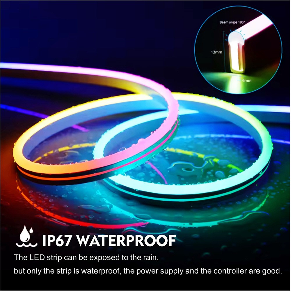 5V RGB Neon Strip Light 1M 2M 4M 5M USB Waterproof Flexible Ribbon Tape Neon Lights With Bluetooth Remote Control For Home Decor