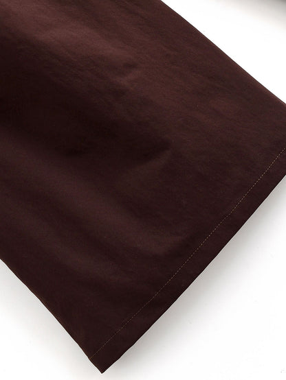 Tidalyf 2025 Women Vintage Brown Wide Leg Pants with Metal Belt High Waist Casual Trousers