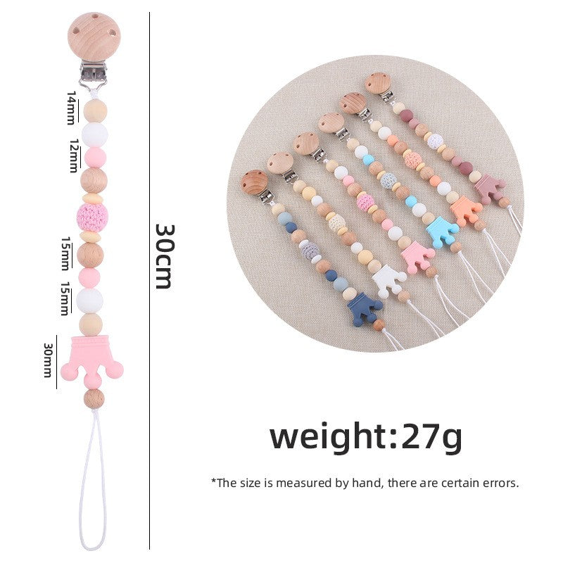 Baby Soother Nipple Clip Infant Dummy Holder Strap Pacifier Chain Silicone Beads for Baby Chew Toy Teether Teething BPA Free