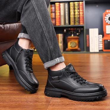 Winter 2025 men's fleece, thickened, anti-slip, wear-resistant and simple outdoor travel snow boots