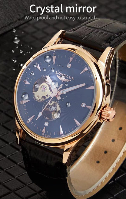 LONGLUX relógio automático estilo elegante atacado relógios de pulso mecânicos esqueleto roma à prova d'água relógio masculino presente para homens