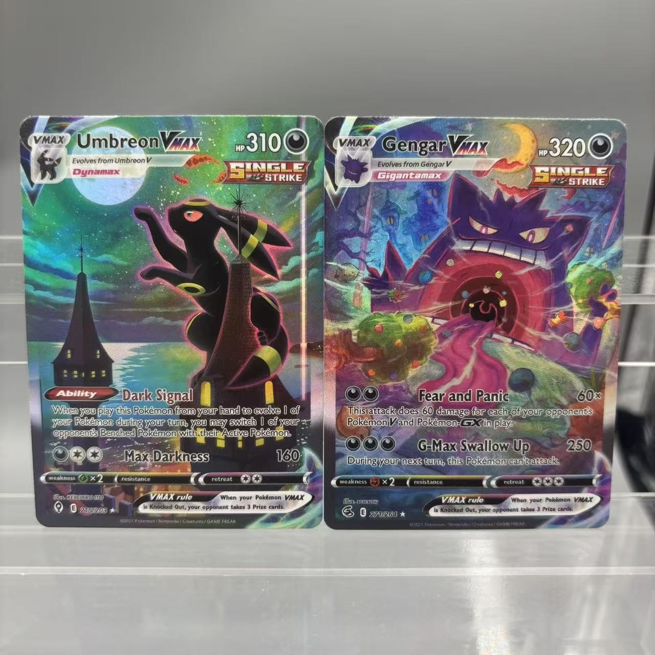 DIY PTCG Coleção de Cartas Umbreon Rayquaza Gengar VMAX Zekrom ex Cartas Clássicas Feitas à Mão Jogo Anime Card Presente Brinquedo