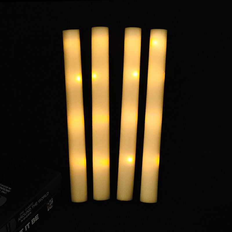30Pcs RGB LED Glow Foam Stick Bulk Colorful LED Glow Sticks Cheer Tube Dark   Light Birthday Wedding Party Supplies