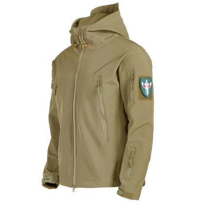 Jaquetas Militares Masculinas Soft Shell Shark Skin Táticas Corta-vento Impermeáveis Jaquetas Masculinas de Combate Casacos Bomber Masculinos com Capuz