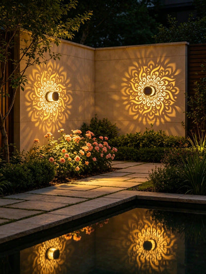 2 Pcs Solar Mandala Lamp, Openwork Wrought Iron Lamp, Solar Garden Decorative Lighting.