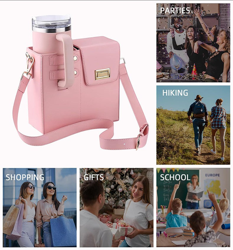 Water Bottle Bag Outdoor Portable Crossbody Multifunctional Universal Protection Pouch Single Shoulder Solid Color Storage