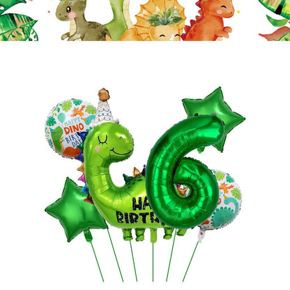 Happy Dinosaur Birthday Decoration Party Supplies Set Cup Plate Dinosaur Balloons Stickers Banner Gift Bags for Kids Boy Favors