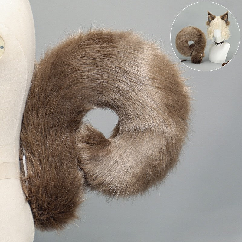New Halloween Animal Squirrel Ears Headband Night Club Cosplay Tail Party Costume Simulation Cute Dog Tail Set