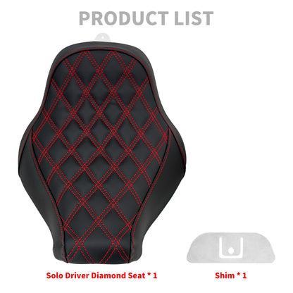 Banco Solo Low Profile Para Piloto De Motocicleta Com Almofada Diamante Para Harley Softail Fatboy Breakout FLSTF FXBRS 2018-2021 2022 2023 Preto