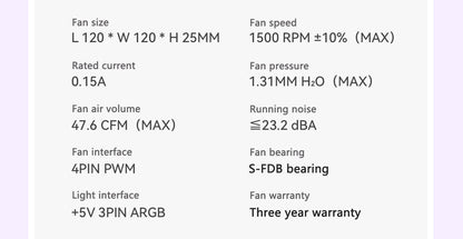 Thermalright TL-S12 120mm HALO Cooling Fan 5V 3PIN ARGB Fan pc gamer 360° exquisite light effect computer Case Fan ventilador