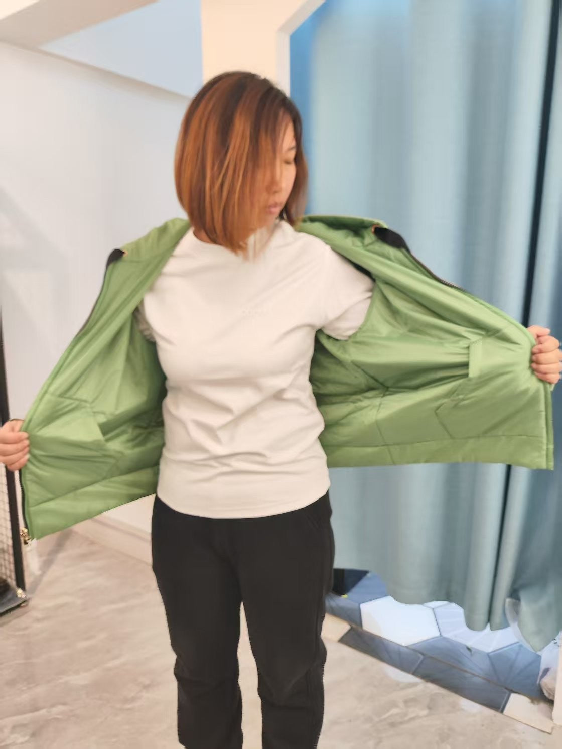 Fenggejiwo women's silk camel velvet baseball jacket casual silk jacket solid color double-sided jacket