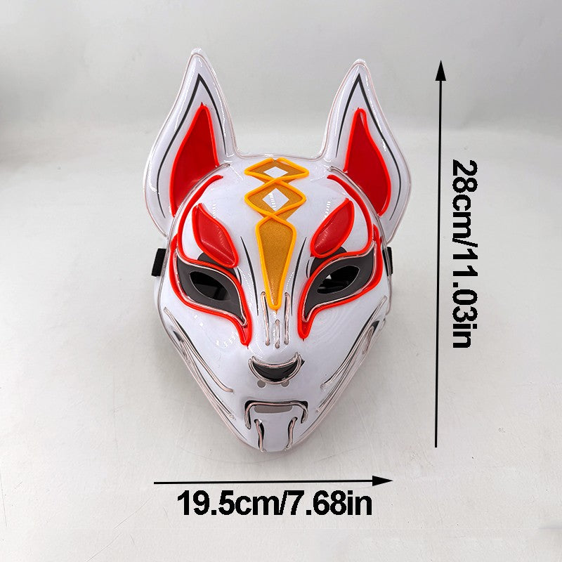 Cool Neon Light up Fox Mask Men Luminous Disguise Masks Glow in the Dark Cosplay Costume Trick or Treat Decoration