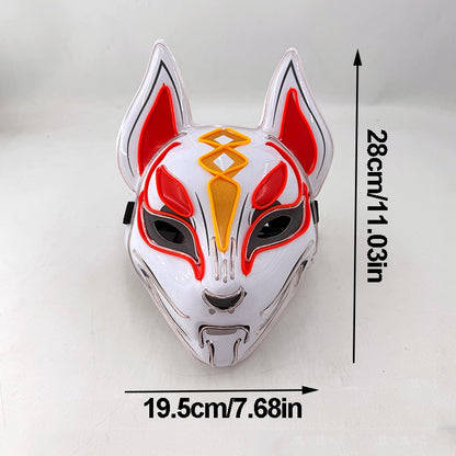 Cool Neon Light up Fox Mask Men Luminous Disguise Masks Glow in the Dark Cosplay Costume Trick or Treat Decoration