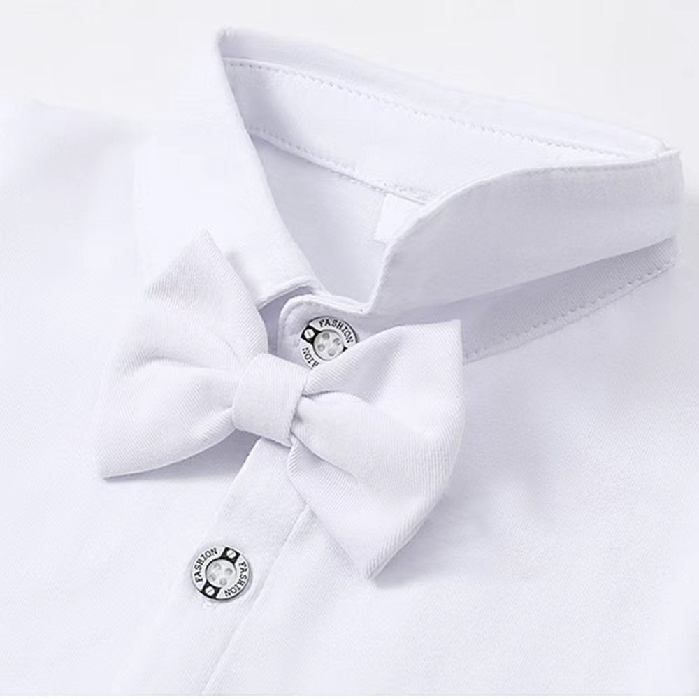 Roupa de Batismo para Bebês Meninos, Terno com Suspensório, Conjunto Formal de Cavalheiro para Casamento de Meninos da Flor, Roupa de Recém-nascido
