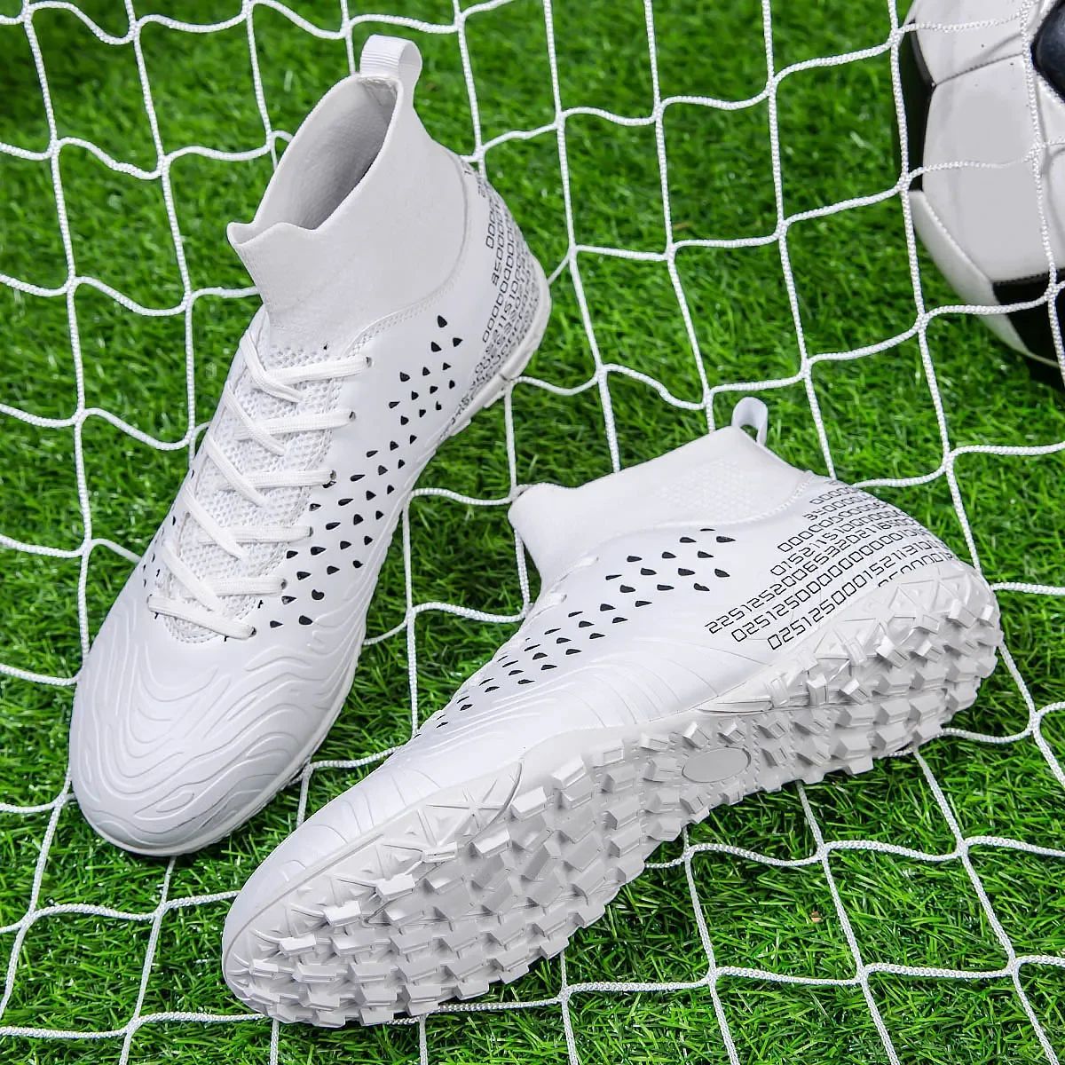 High-top Society Soccer Shoes Football Boots Men Ultra-light Kids Boy Turf Futsal Cleats Children's  Sports Training Footwear