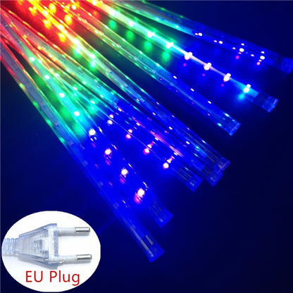 30/50CM LED Meteor Shower Rain Lights Waterproof Falling Raindrop Fairy String Light for Christmas Holiday Party Patio Decor